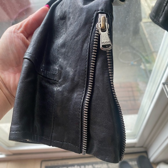 Authentic Black Hugo Boss Leather Jacket - Picture 3 of 3